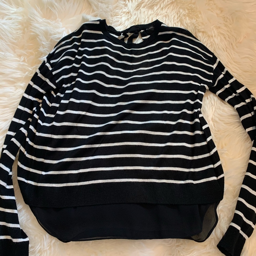 Black Tape Striped Sweater Size M